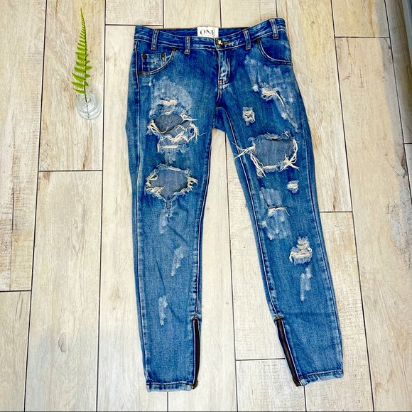 ONE Teaspoon Trashed Free Birds SIZE 26 - Picture 3 of 16